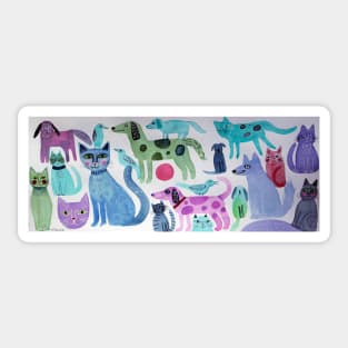 Whimsical critters Sticker